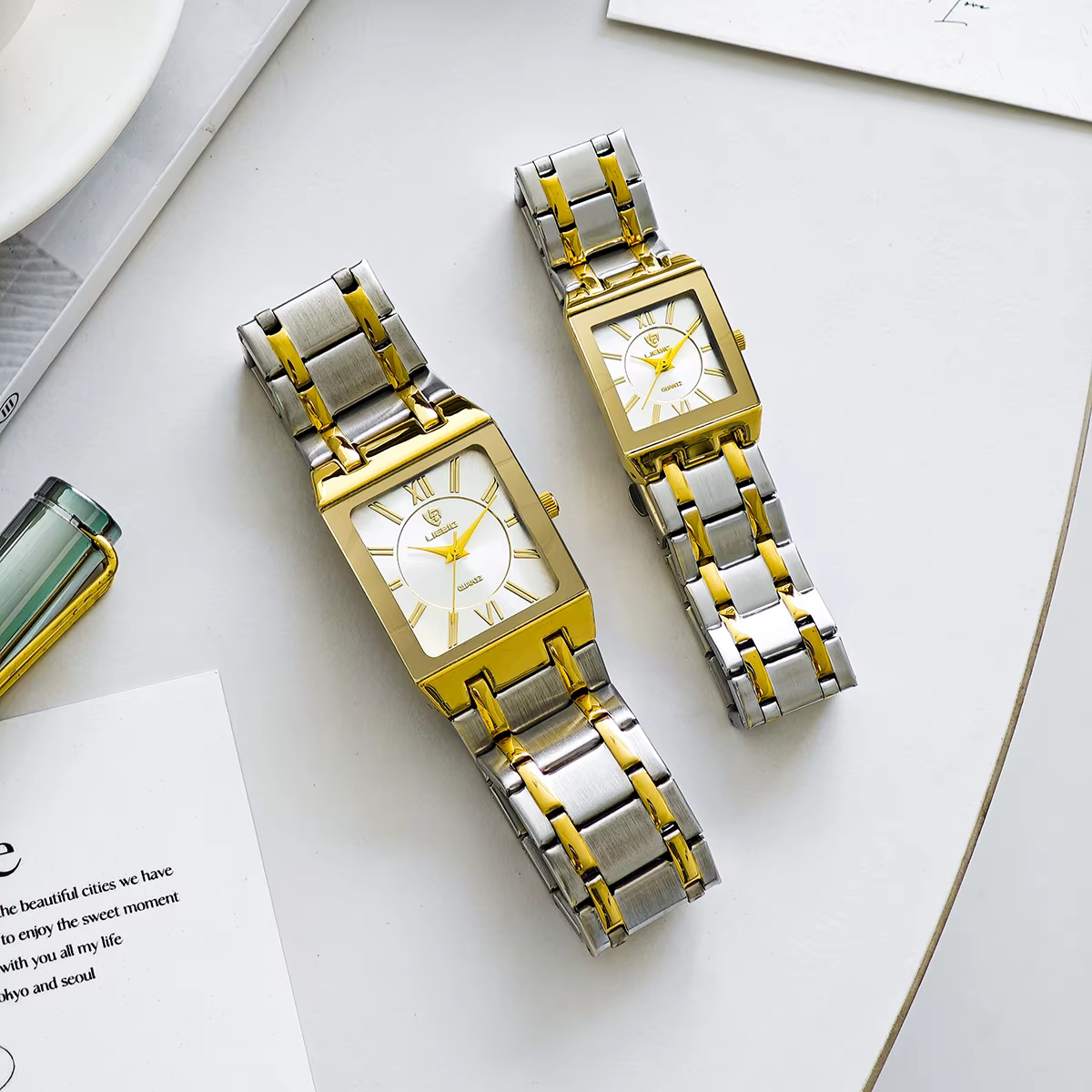 LIEBIG montre-bracelet à Quartz de luxe montre automatique de mode pour hommes femmes élégant bracelet en acier
