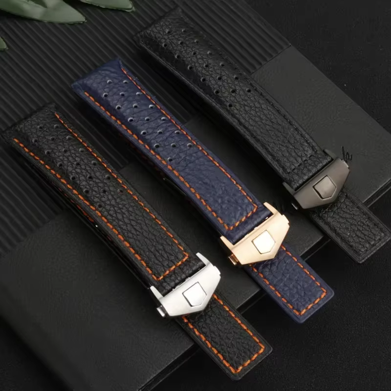 Bracelet de montre en cuir véritable 22mm