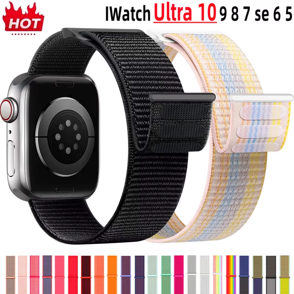 Bracelet à boucle en nylon pour Apple Watch Band