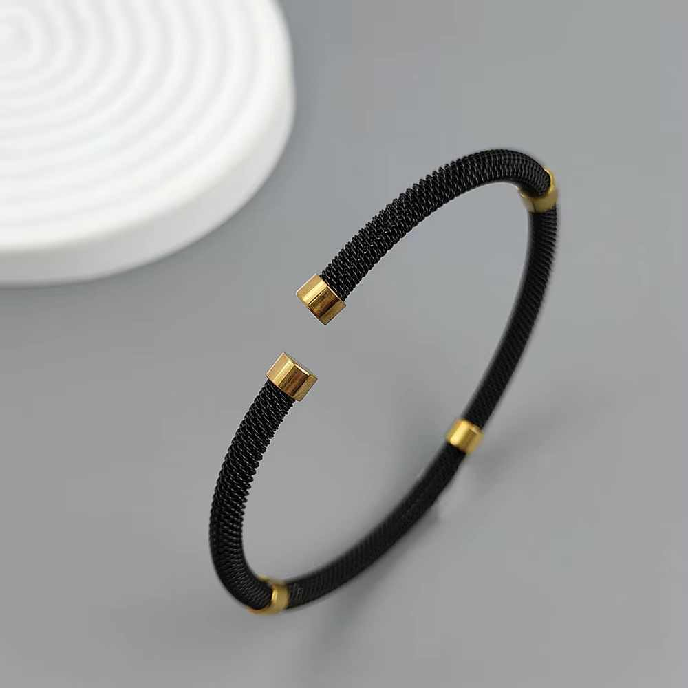 Bracelet en acier inoxydable plaqué or 18 carats, treillis métallique en acier, étanche, haute qualité, cadeau pour femme, couple, nouveau