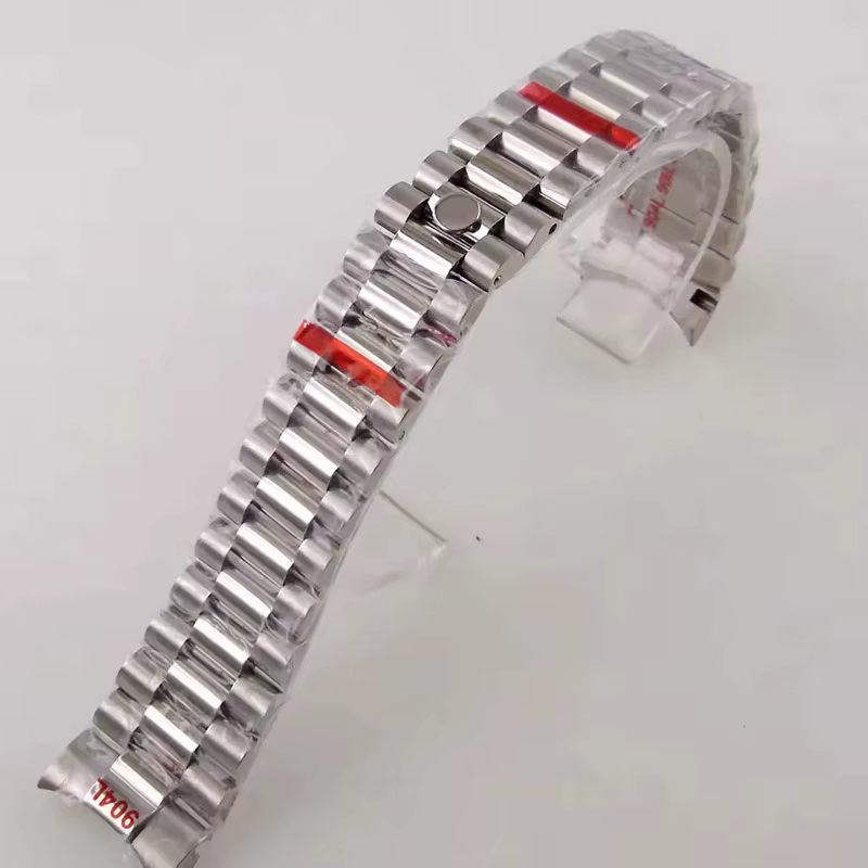 Bracelet de montre président à extrémité incurvée pour Seiko NH35 Datejust 904L