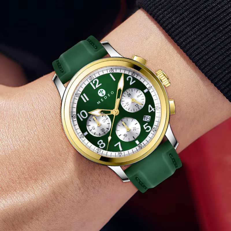 Montre à quartz chronographe série avec mouvement Sei-ko VD53B du Japon