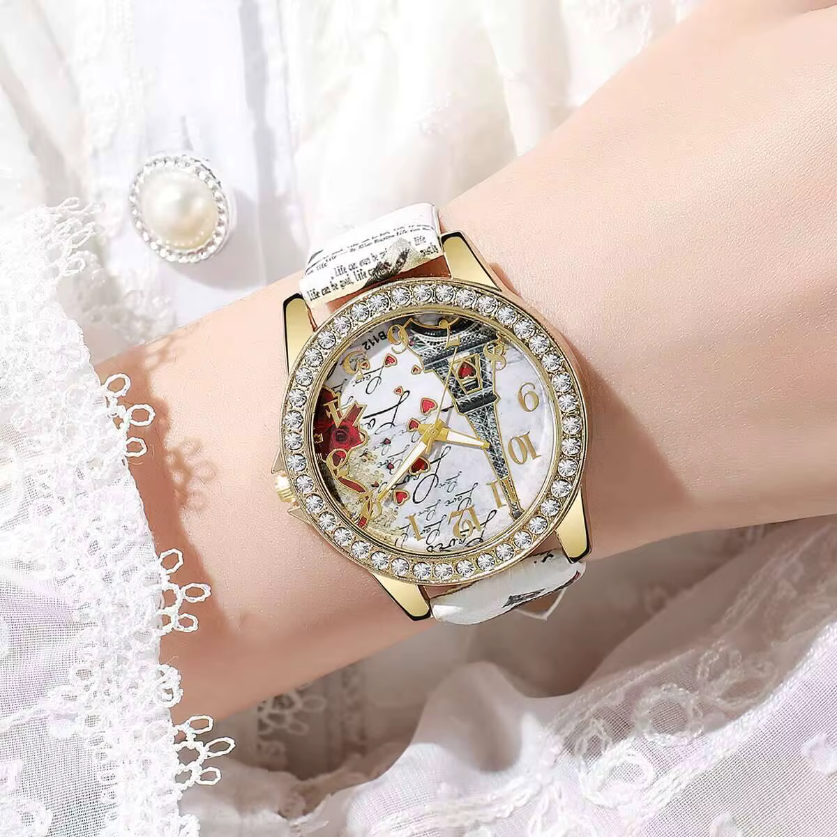 Montre Femme Tendance à Motifs Floraux