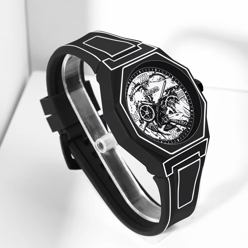 Montre à quartz élégante pour hommes - Bracelet en silicone