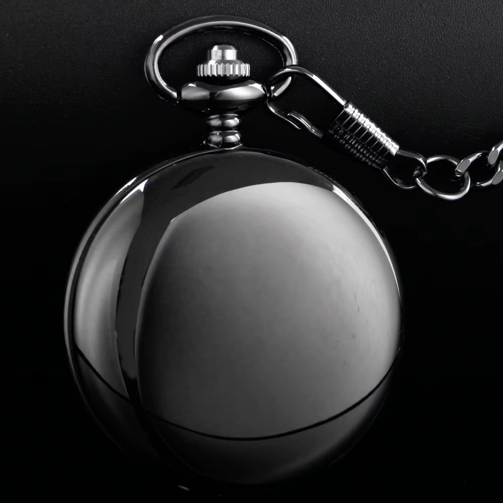 Montre de poche classique en acier poli à quartz pour homme, cadeau idéal