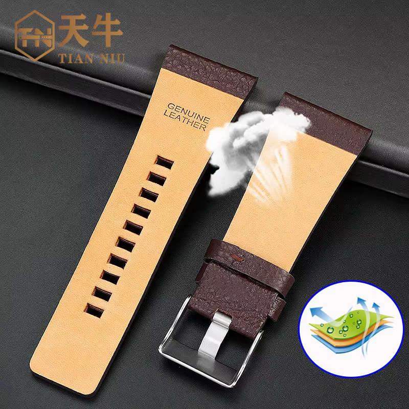 Bracelet de montre en cuir véritable pour montres diesel