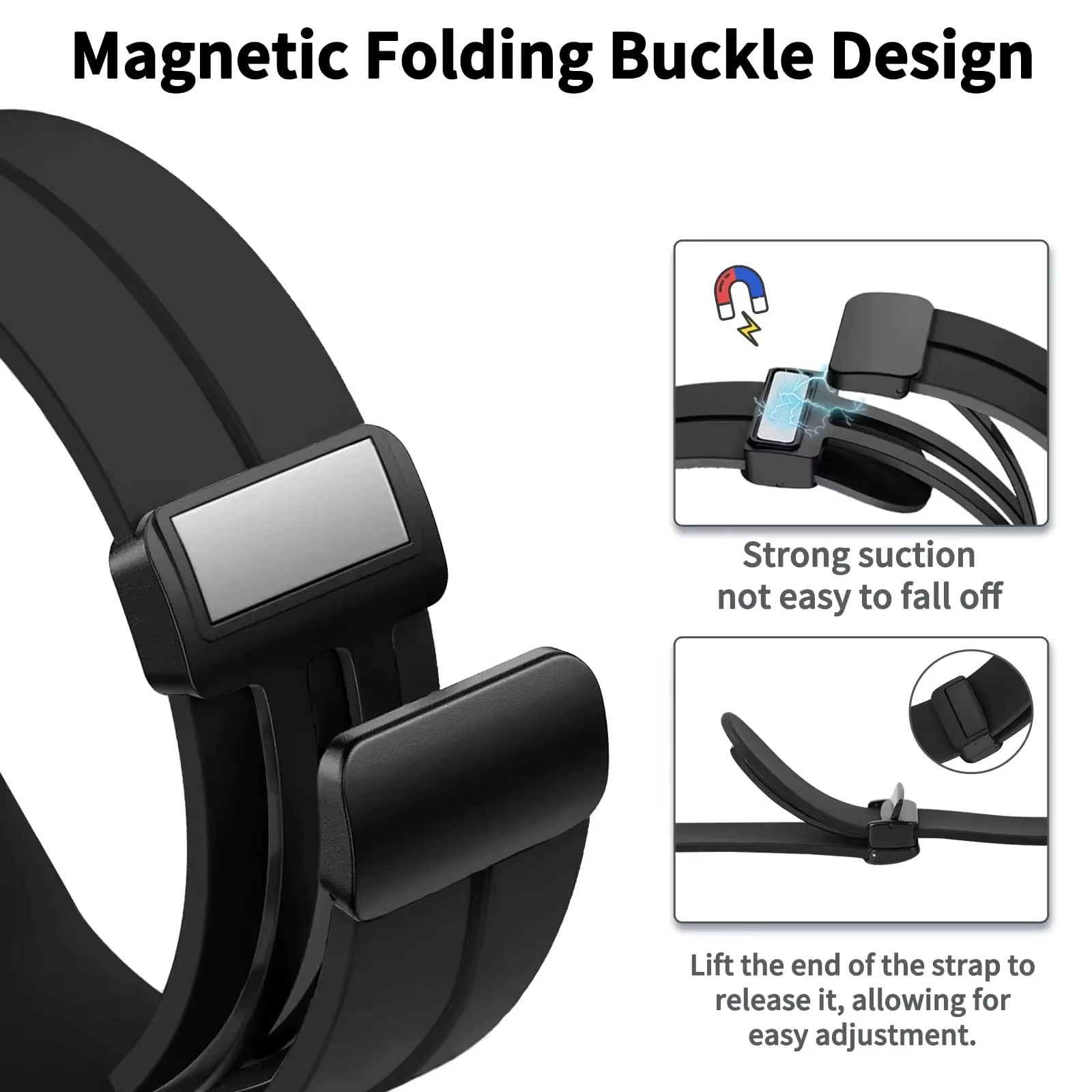 Bracelet de montre magnétique sport 20mm 22mm pour Samsung Galaxy Watch 6/4/5 Pro/Gear S3/Active 2/Classic et Huawei GT 2 2e 3