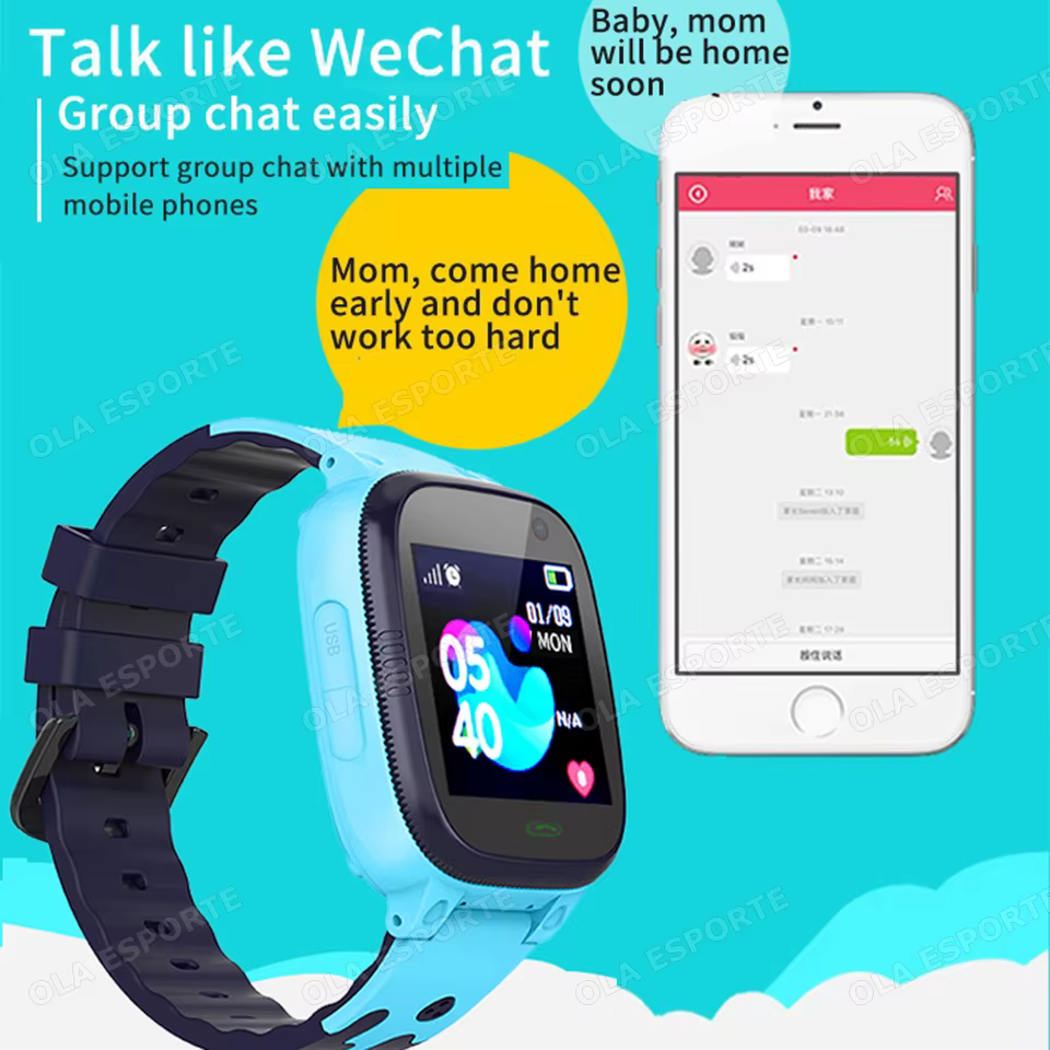 Nouveaux enfants montre intelligente SOS GPS Tracker HD caméra lampe de poche calculatrice 1.44 "écran