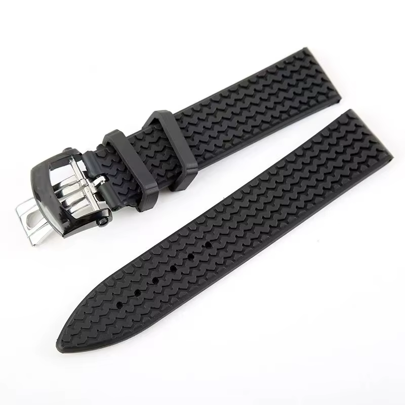 Bracelet de montre en caoutchouc de Silicone souple et Durable, adapté à Chopard Mille Miglia/GTS – 21mm 23mm, bracelet noir étanche, fermoir à déploiement