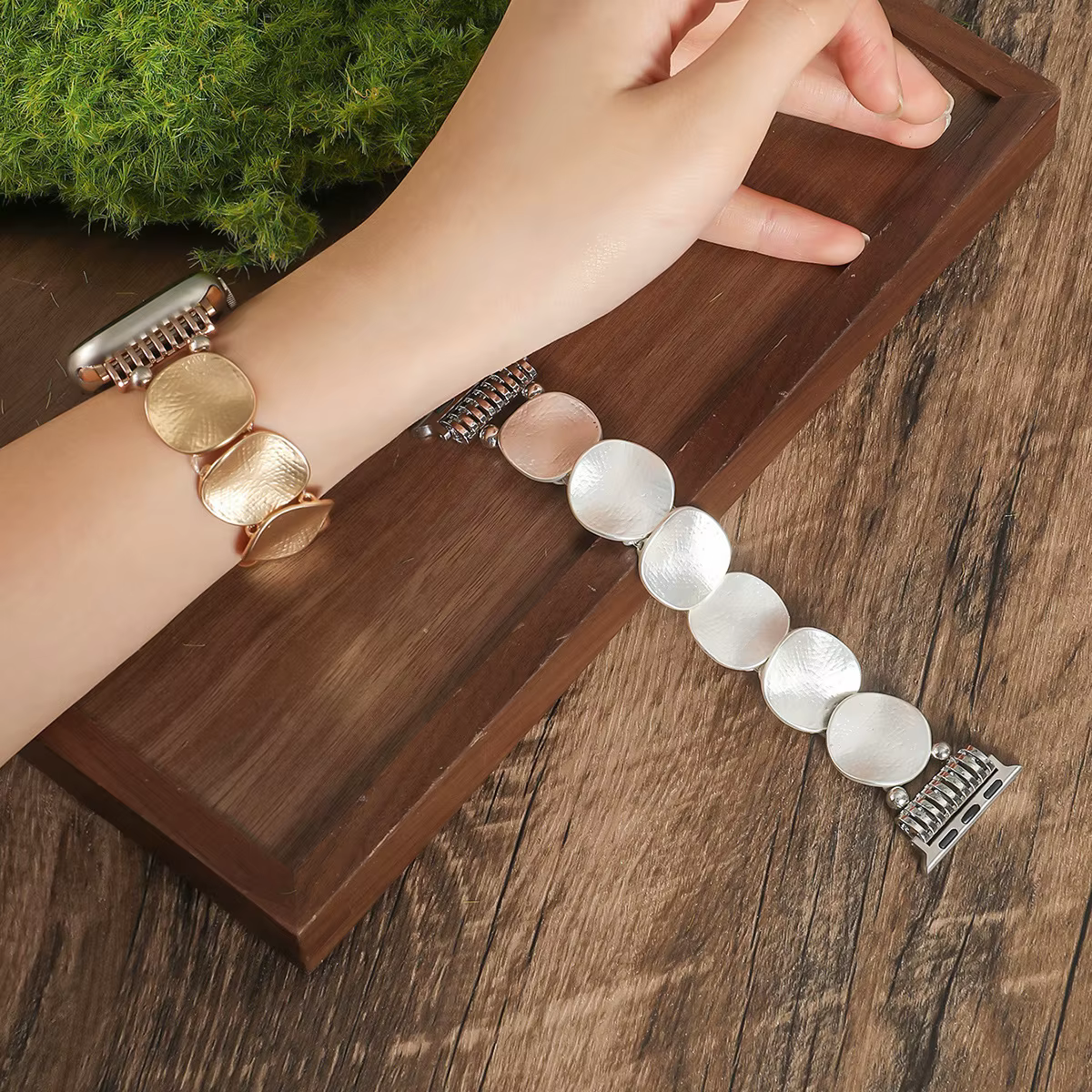 Convient pour Apple Watch bracelet élastique en métal