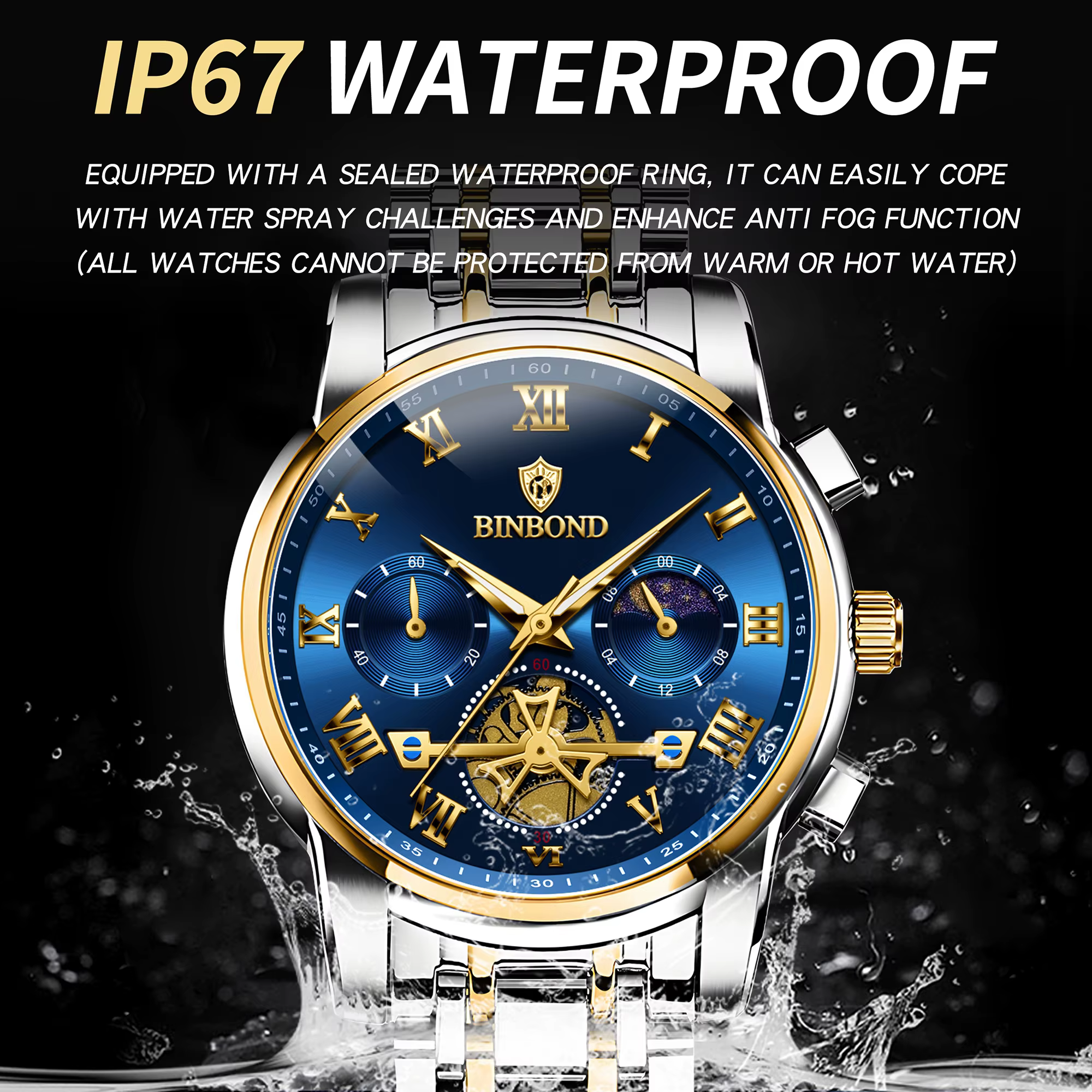 Montre chronographe pour homme BINBOND