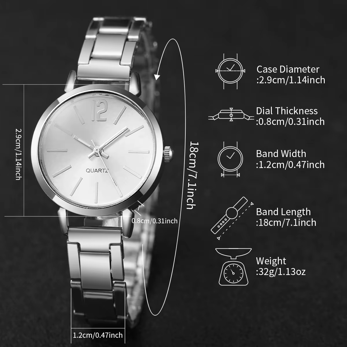 2 pièces montre pour femme mode or acier bande Quartz montre-Bracelet ouverture manchette Bracelet ensemble