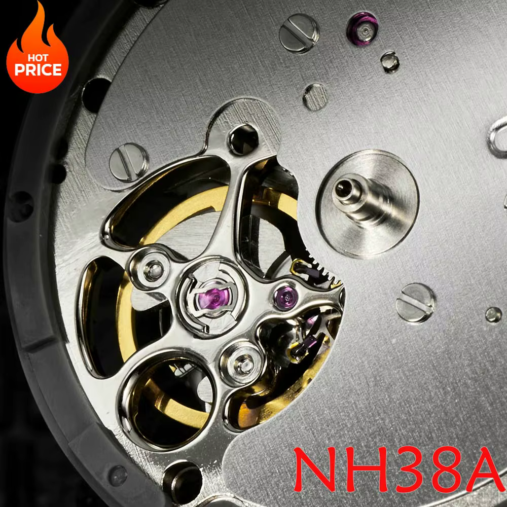 Véritable NH38A mouvement mécanique Mod mécanisme de montre automatique 24 bijoux haute précision NH38 pièces de réparation supérieures accessoires