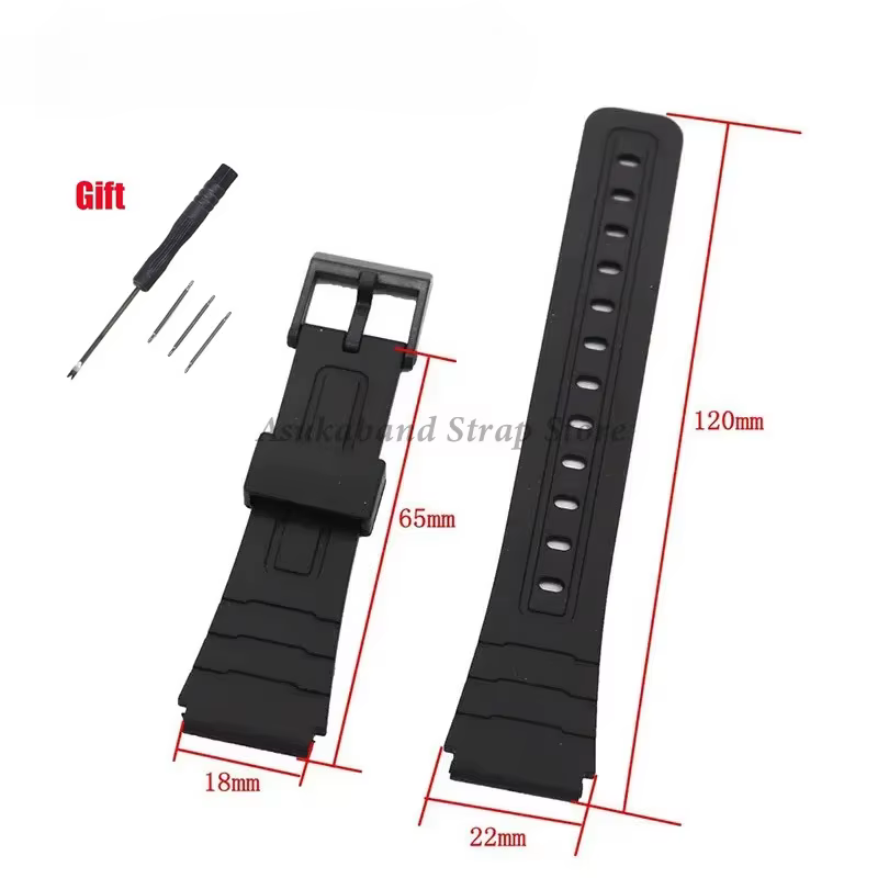 Bracelet en caoutchouc de Silicone pour Casio W800H A158/168 AE1200/1300 F91W F84