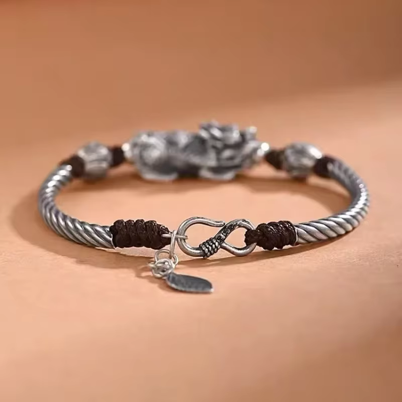 Bracelet tressé en argent 925 pour hommes et femmes