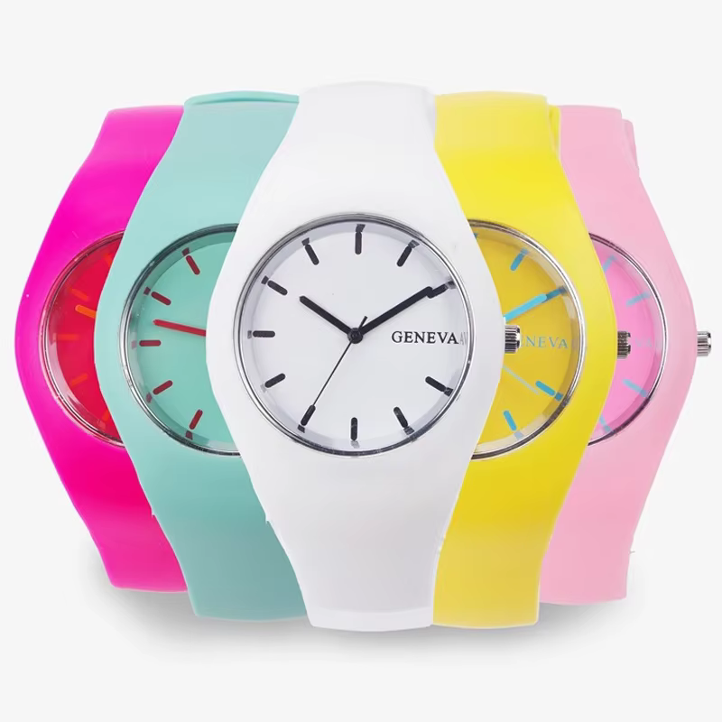 2020 genève femmes Sport montres couleur crème Ultra-mince mode cadeau bracelet en Silicone montre de loisirs