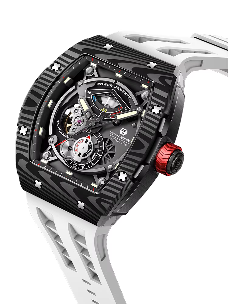 TSAR BOMBA-Montre-Bracelet Mécanique existent en Fibre de Carbone pour Homme