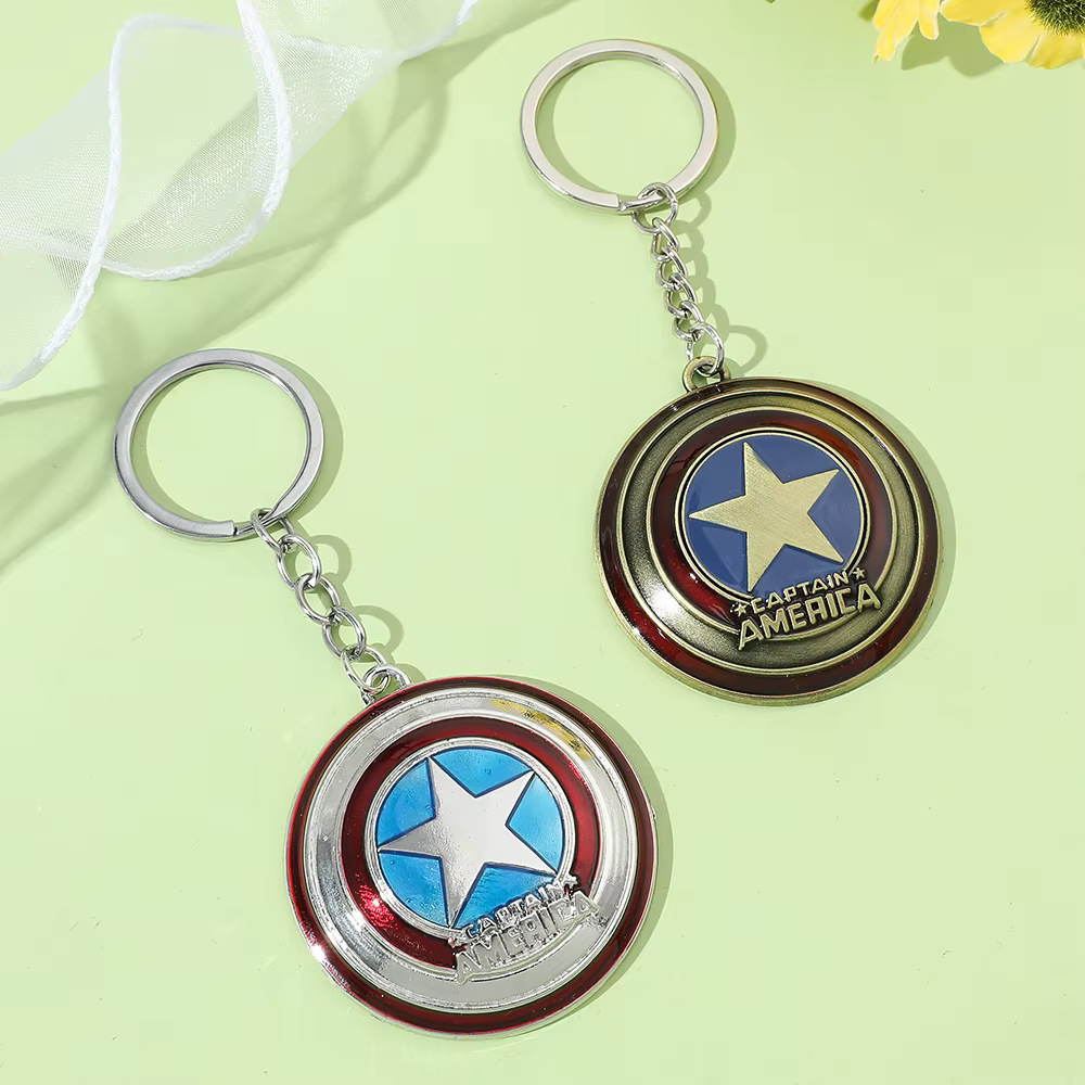 Porte-clés Bouclier Captain America, créatif et tendance, super-héros Avengers, pour homme, accessoire pour voiture et sac