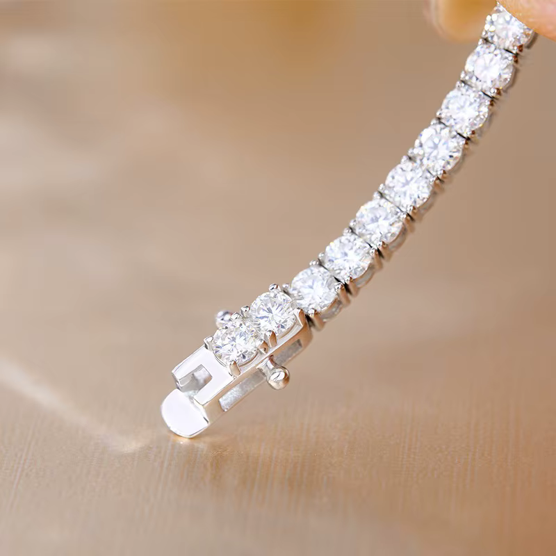 Bracelets tennis en moissanite D VVS1, argent sterling 925 pour femmes, bijoux de mariage exquis, test de diamant réussi, cadeau tendance