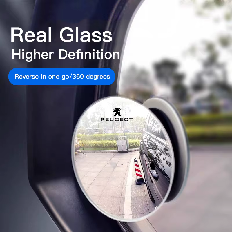 Rétroviseur de voiture 360 °   Petit miroir rond, accessoires automobiles pour Peugeot 206 308 208 207 3008 307 2008 508 407 5008 408 4008 301