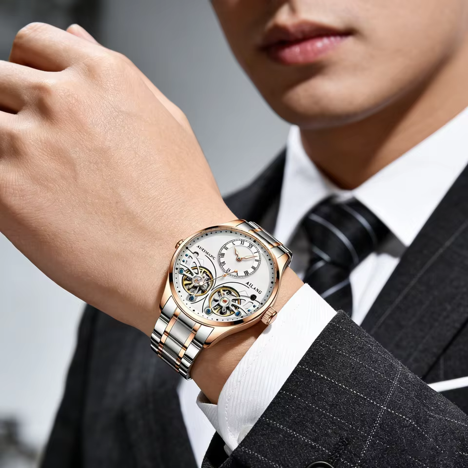 Montre mécanique automatique AILANG authentique pour homme