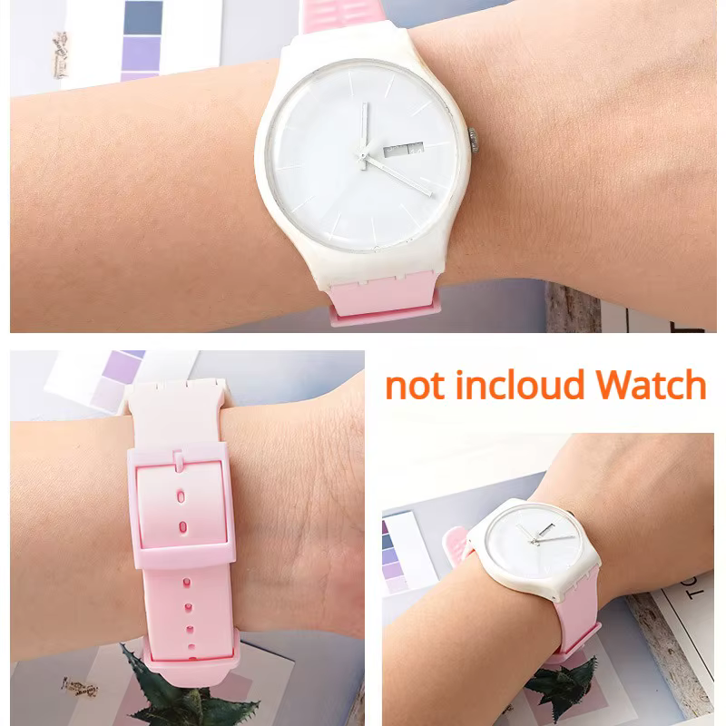 Bracelet de montre en Silicone 16mm 17mm 19mm 20mm pour Swatch