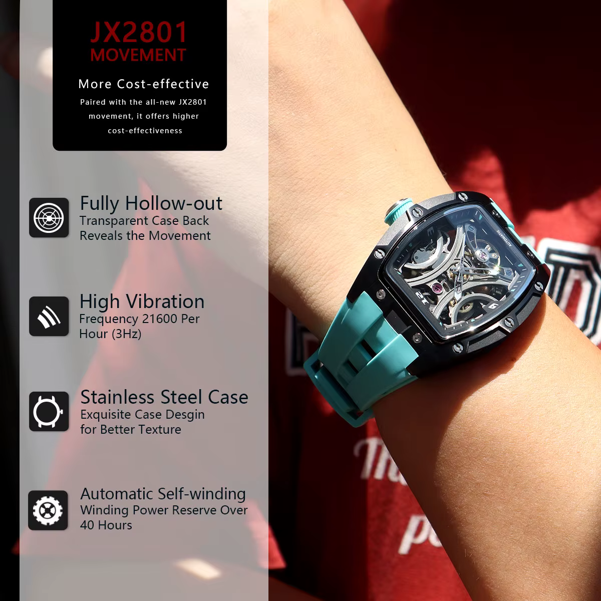 MEGIR – montre mécanique automatique de Style sport pour hommes