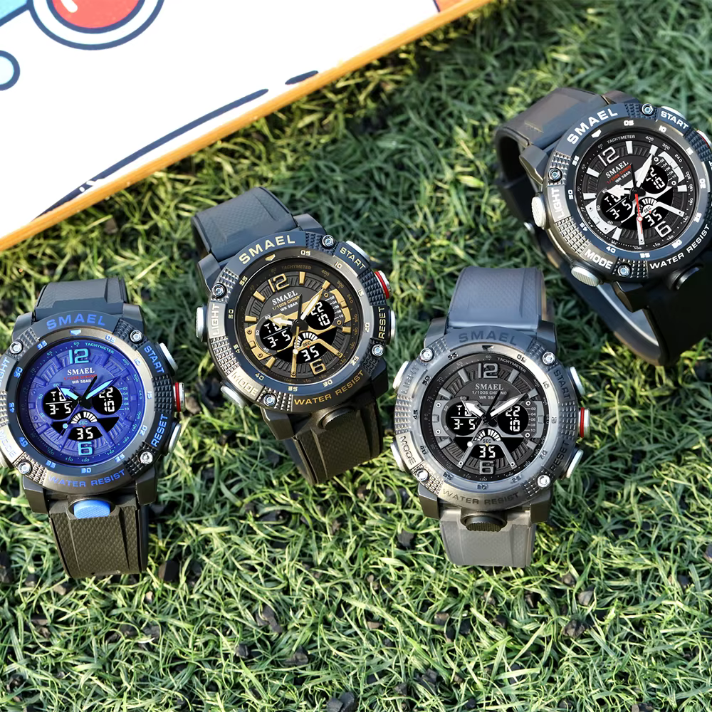 Montres de Sport hommes SMAEL étanche analogique numérique