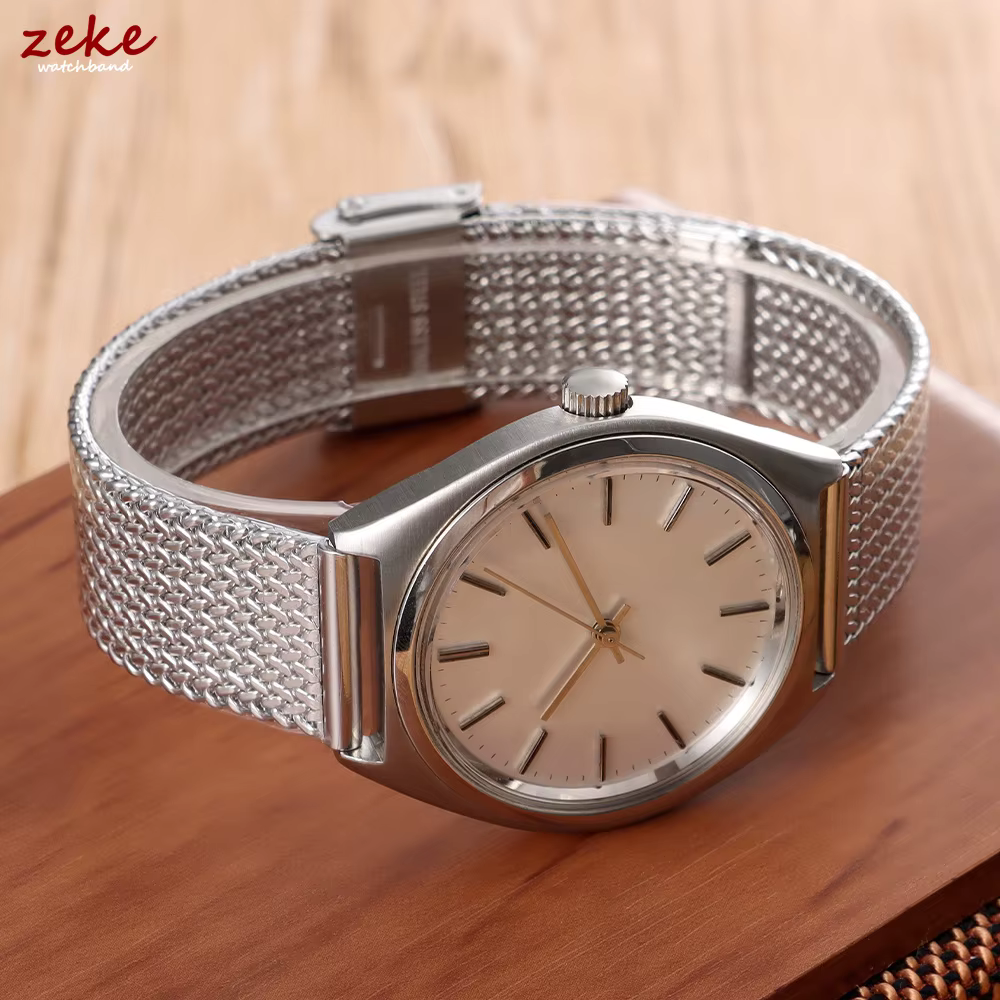 Bracelet en maille milanaise pour montre connectée, en acier inoxydable, avec boucle pliante DW, 16mm, 18mm, 20mm, bracelet universel pour Seiko