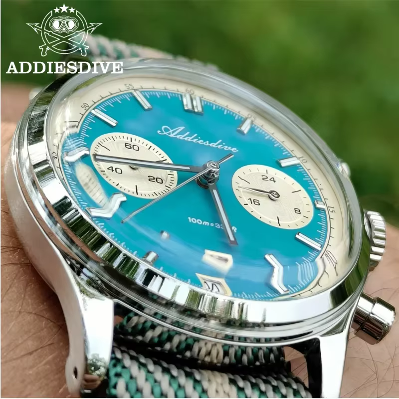 ADDIESDIVE offre spéciale AD2095 montre chronographe homme BGW9 Super lumineux 10Bar étanche VK64