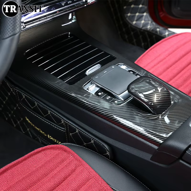 Pour Mercedes Benz classe A W177 V177 A180 A200 19-21 accessoires intérieurs style de voiture pièce de Console centrale garniture de Refit en Fiber de carbone