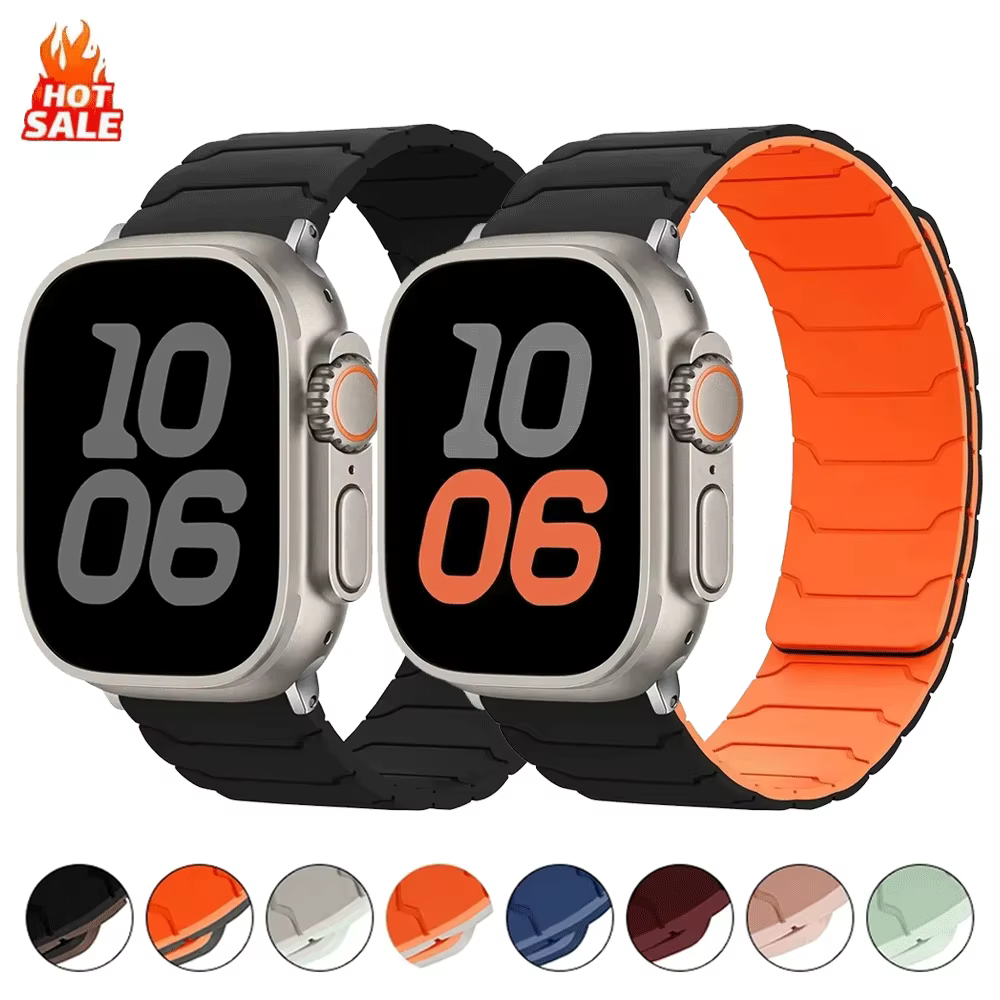 Bandes à boucle magnétique en Silicone pour Apple Watch