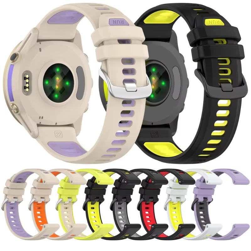 Bracelet en Silicone pour Garmin Forerunner 970 965 955 945 935, bicolore, officiel, respirant, confortable, accessoires