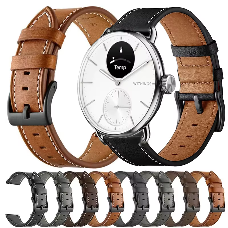 Bracelet en cuir de 20mm pour Withings ScanWatch 2