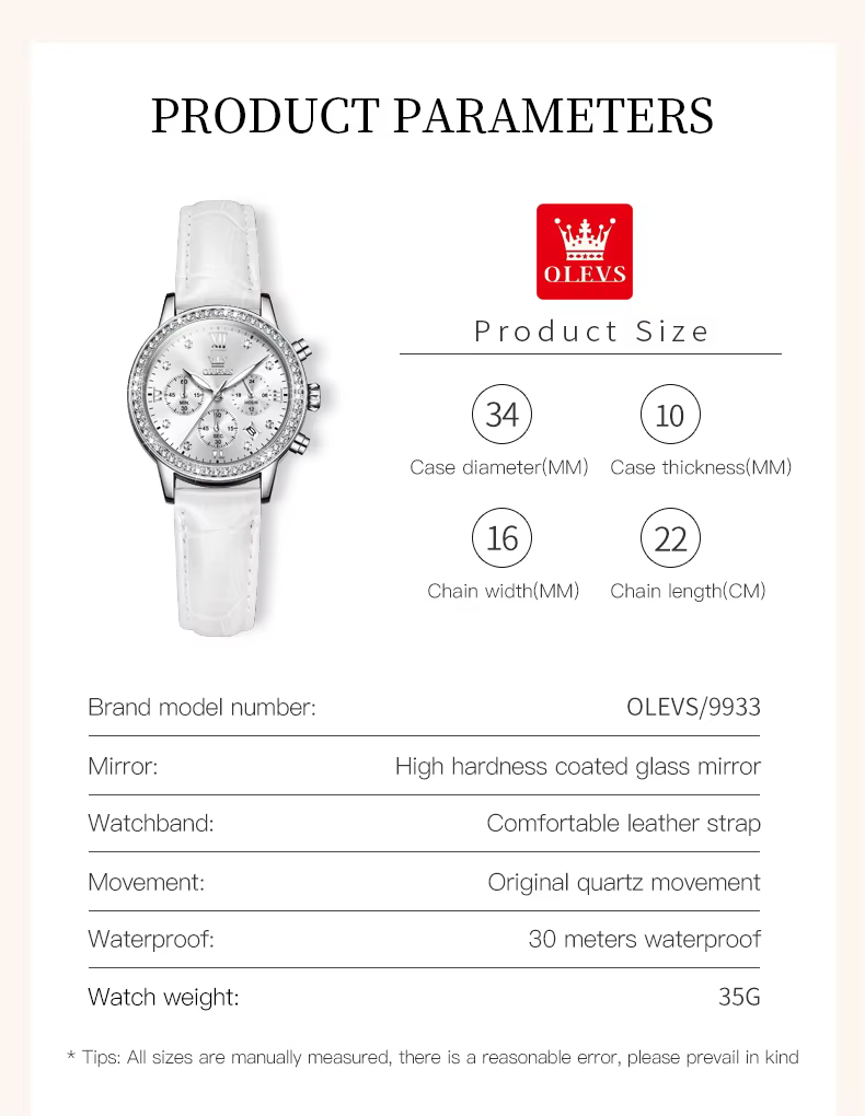 Montres-bracelets à quartz OLEVS 9933 pour femmes