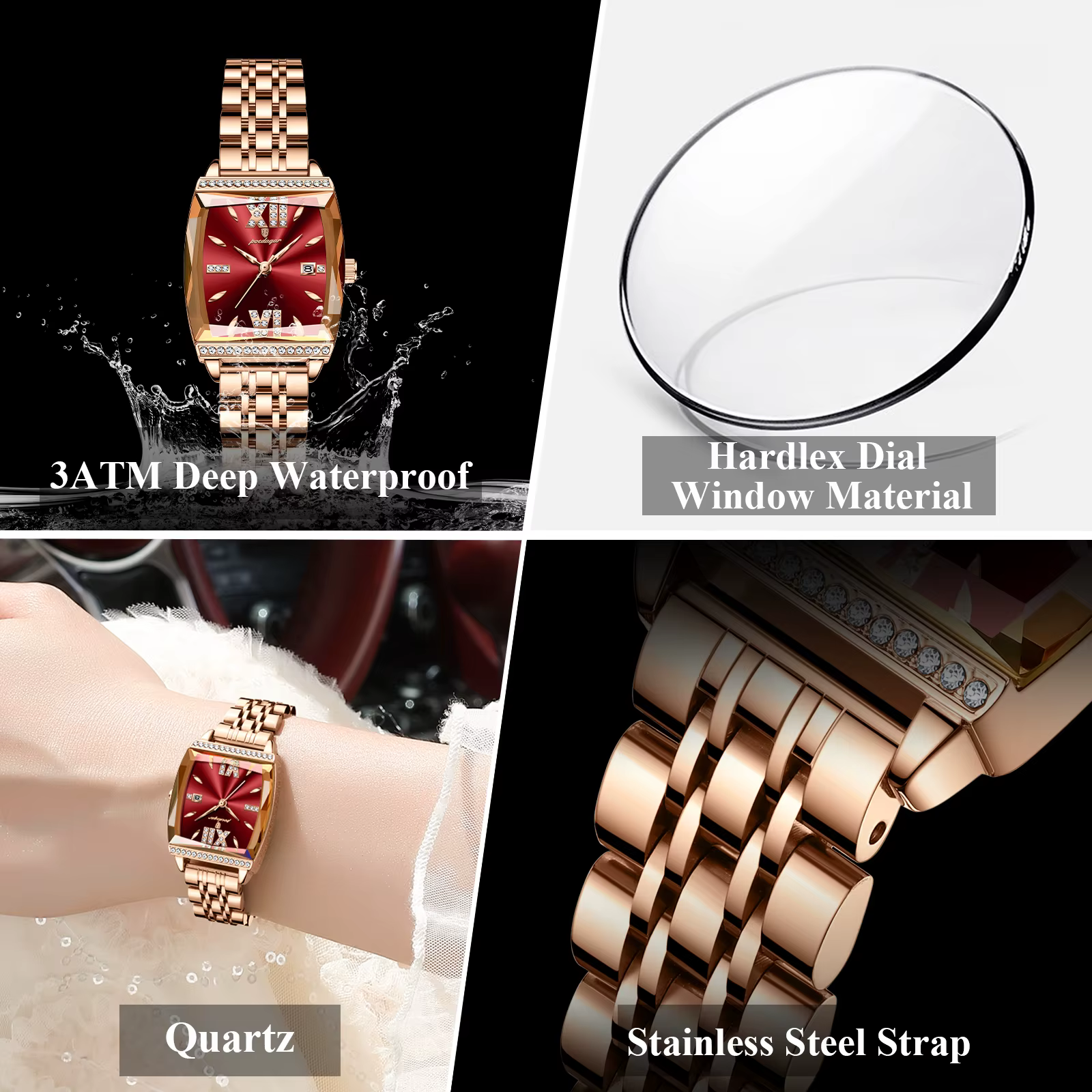 POEDAGAR montre de mode pour femme de haute qualité étanche Date élégante dames