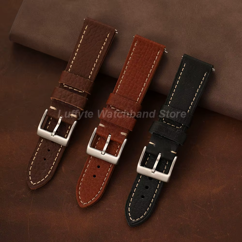 Bracelet de montre en cuir de veau véritable