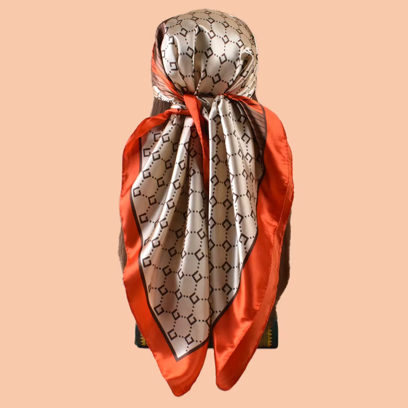 Foulard carré en Satin pour femmes, accessoire de plage d'été, à la mode, 90x90 pouces, multi-usage, serviette pour cheveux polyvalente, 1 pièce