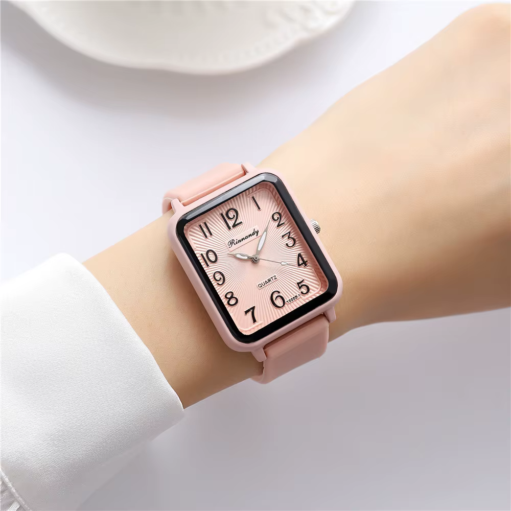 Montres de marque mode pour dames décontractées rectangulaires numériques simples