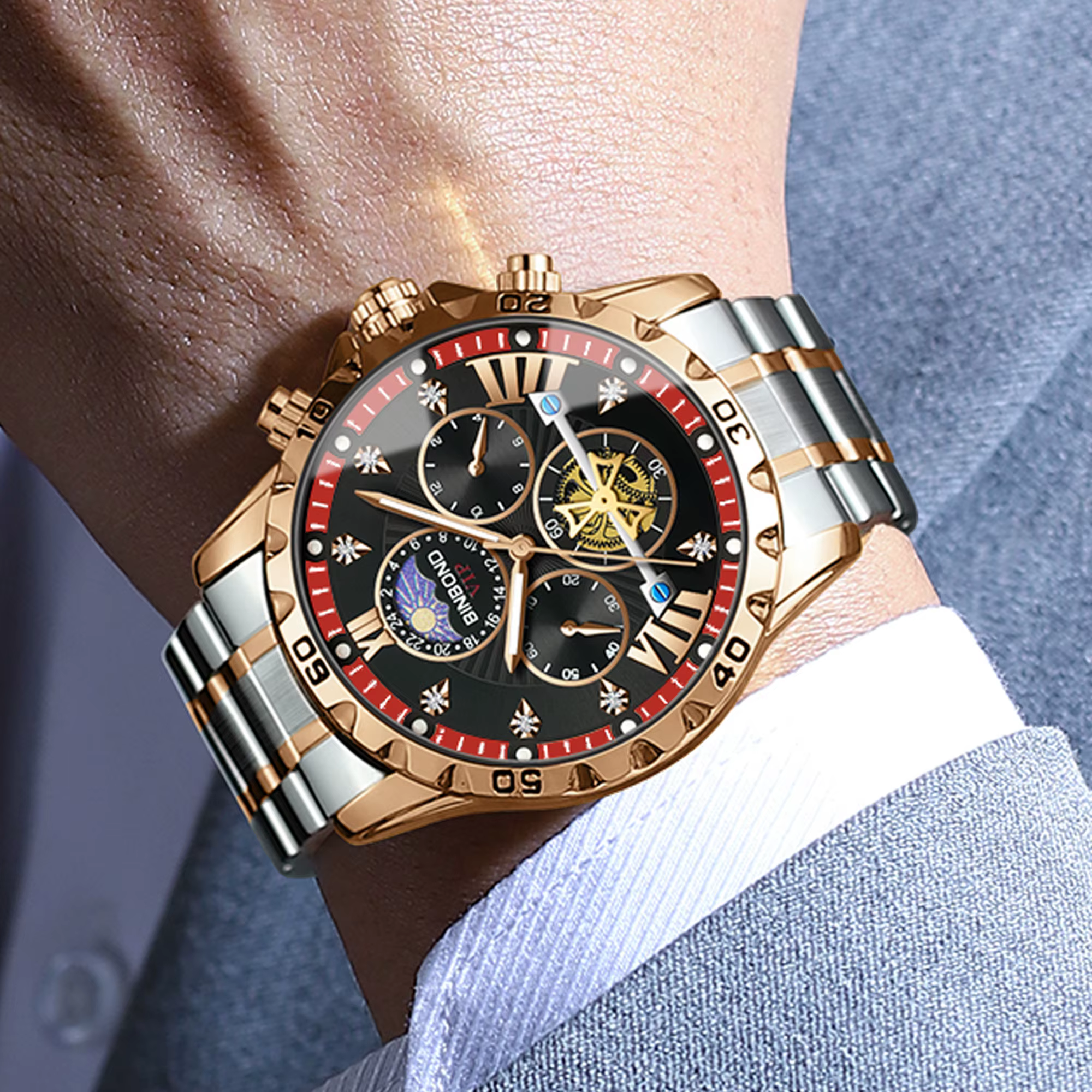 Montres à quartz BINBOND pour hommes