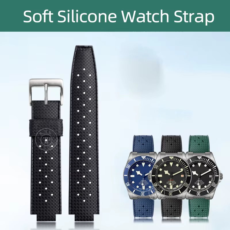 Bracelet de montre en Silicone souple 22mm 20mm pour Tudor Pelagos m25500 25600