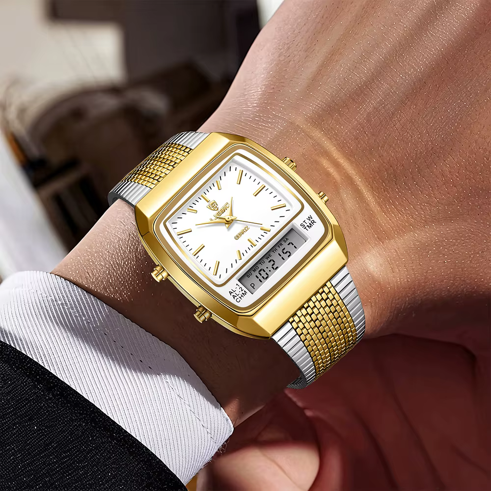 LIEBIG montres à Quartz numériques en plein air pour hommes femmes mode décontracté double affichage temps sport