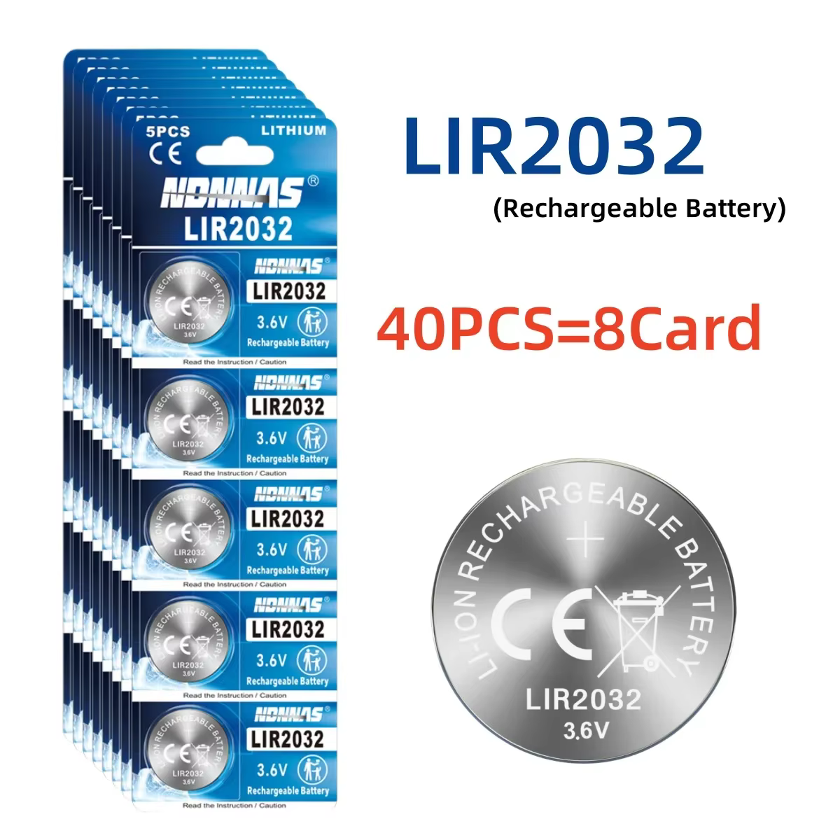 2-50 pièces LIR2032 batterie Rechargeable 2032 Lithium charge peut remplacer CR2032 pour les montres