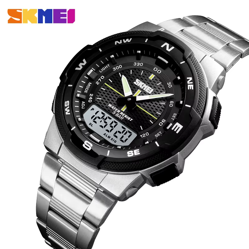 SKMEI 1370 montre numérique à Quartz pour hommes compte à rebours sport étanche électronique