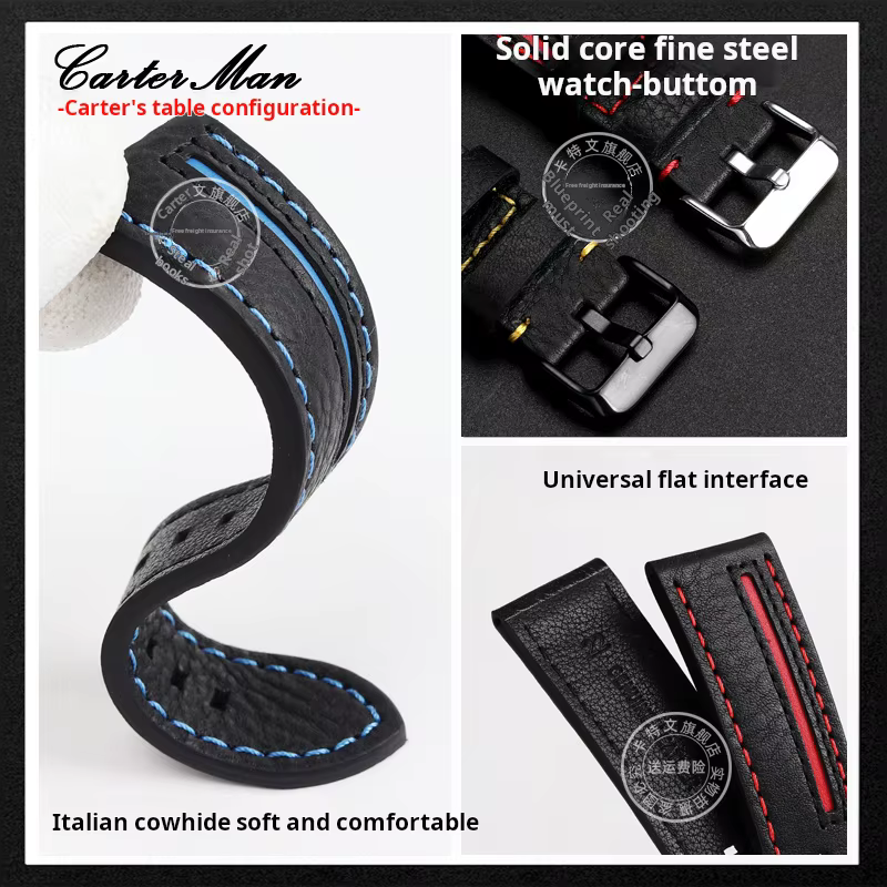 Bracelet de montre en cuir cirhide italien pour hommes