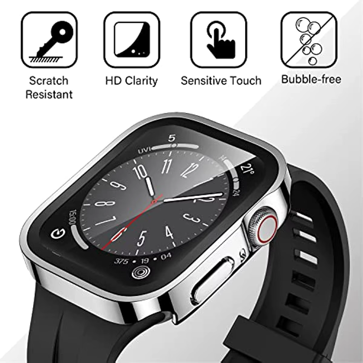 Boîtier de montre étanche + verre pour Apple Watch 40/41/42/44/45/46mm
