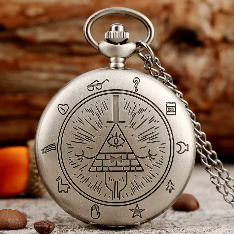 Nouvelle arrivee! Montre-bracelet pour femme avec pendentif mot de passe par gravité – Avec un quartz du diable triangle mystérieux d'oeil à l'étranger. P P P P