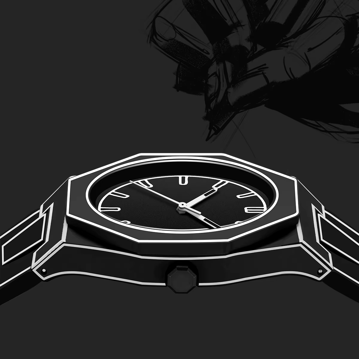Moderne minimaliste croquis créatif sport et loisirs montre Design