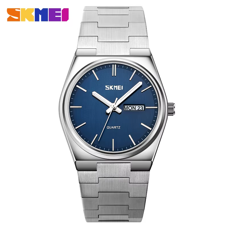SKMEI 9288 montre à Quartz pour hommes antichoc en acier inoxydable semaine Date Sport étanche montres