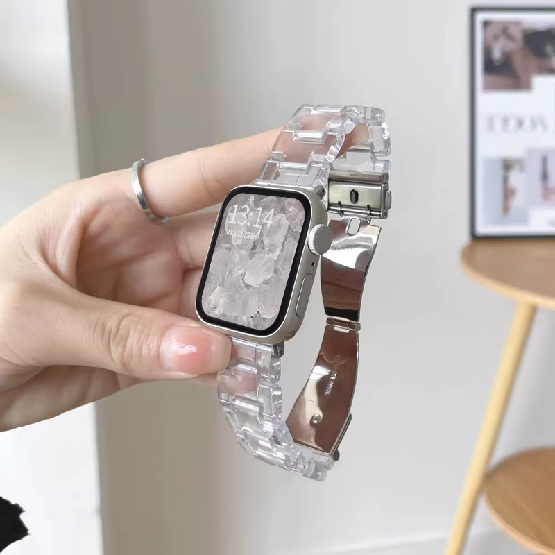 Bracelet en résine transparente arc-en-ciel pour Huawei Watch Fit 5 Pro